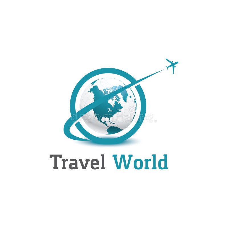 Travel Logo Design, World Tour Holidays Airplane, Globe Plane Vector ...