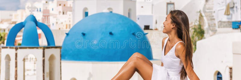 Travel luxury Europe vacation woman banner