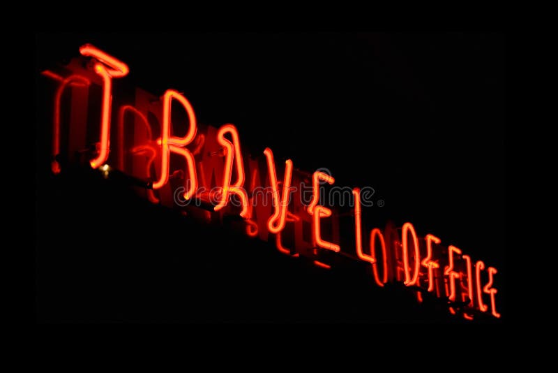 Travel office neon sign