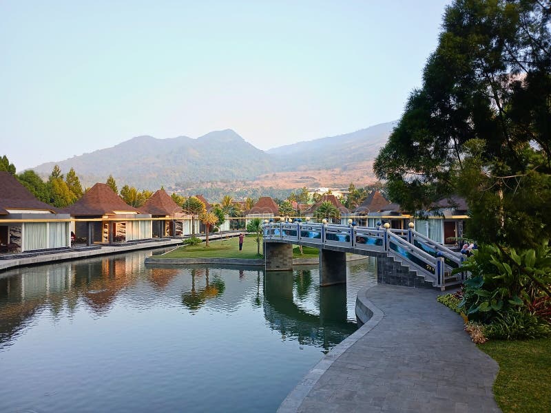 Scenic view of mountain resort in West Java Indonesia royalty free stock photos