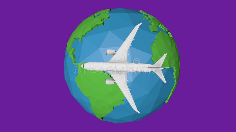 Travel by plane abstract background. Blue earth globe 3d illustration royalty free illustration Travel by plane abstract background. Blue earth globe 3d illustration royalty free illustration