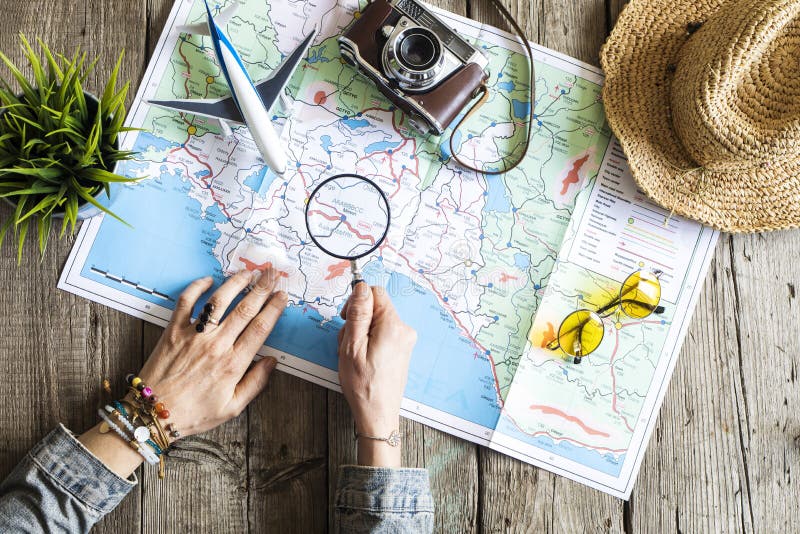 Travel Planning Concept on Map Stock Photo Image of vacation