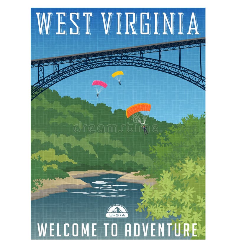Travel poster or sticker. United States, West Virginia
