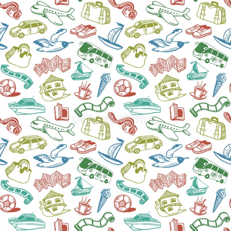 Travel And Rest Seamless Pattern