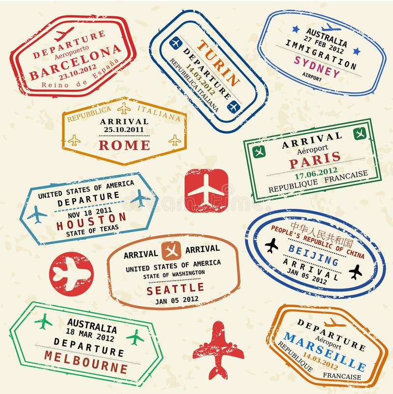 travel stamps stock vector illustration of marseille 35412263 visa frequent flyer