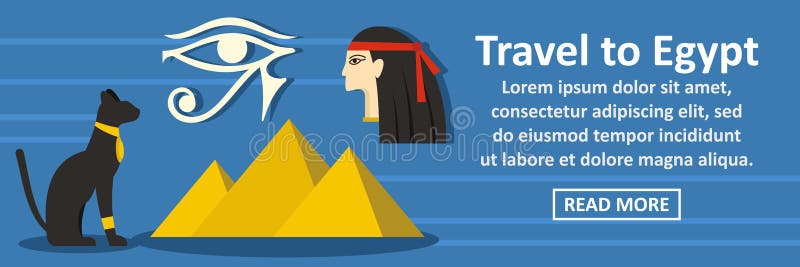 Travel to egypt banner horizontal concept stock illustration