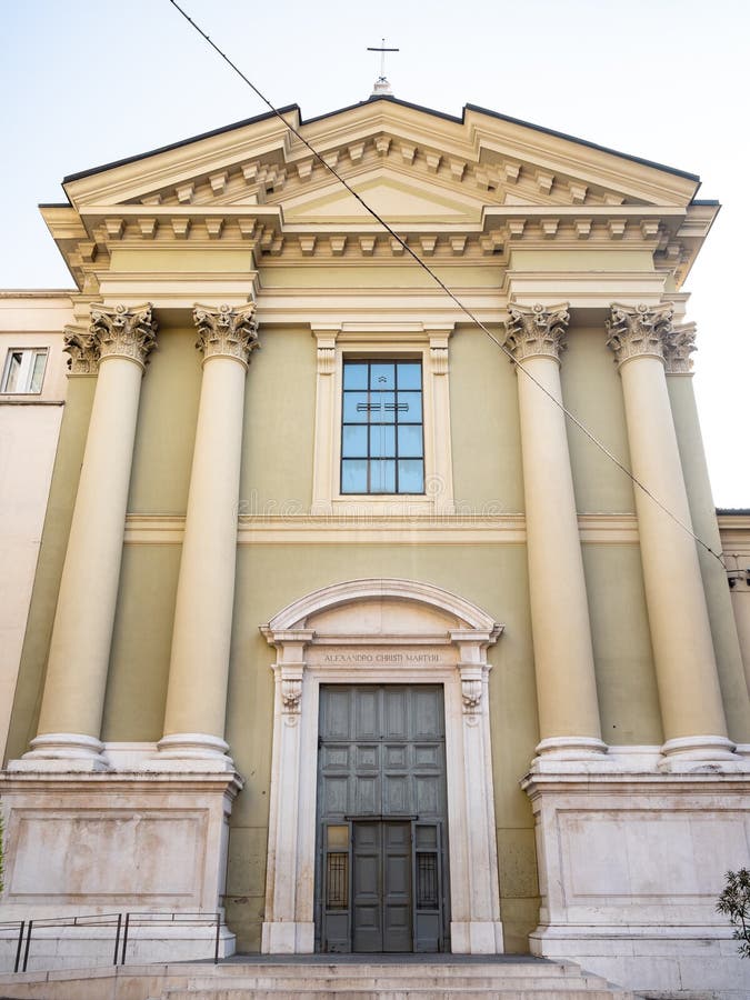 Chiesa Parrocchiale Di Sant'alessandro M. Chiesa Di Sant Alessandro in Brescia City Stock Image - Image of