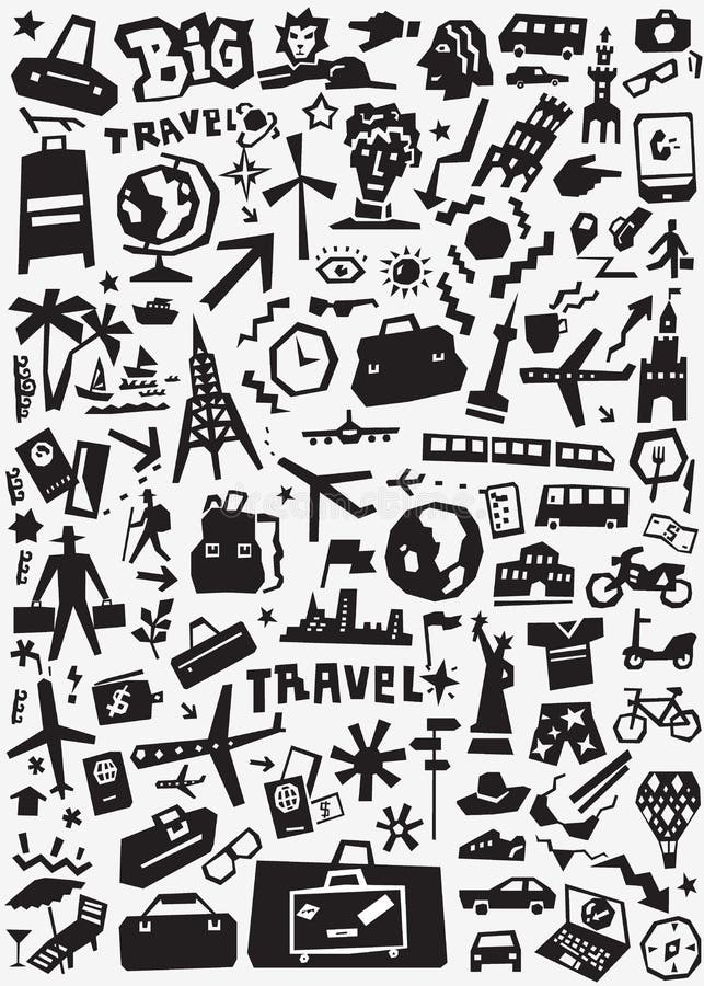 Travel Transportation Doodles Stock Vector - Illustration of graphic ...