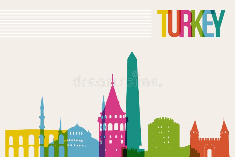 Travel Turkey destination landmarks skyline background