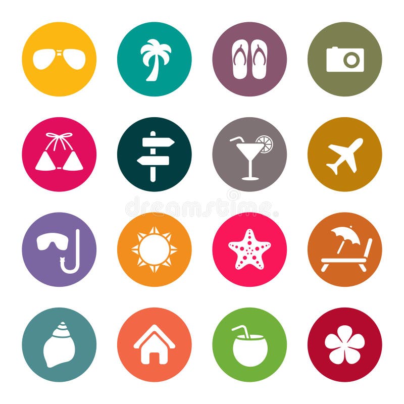 Travel and vacation icons