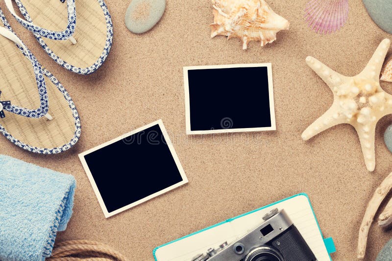 Travel and vacation photo frames and items royalty free stock photo Travel and vacation photo frames and items royalty free stock photo