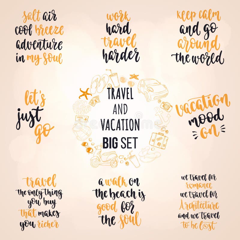 Just go hand drawn travel inspirational phrase Vector Image