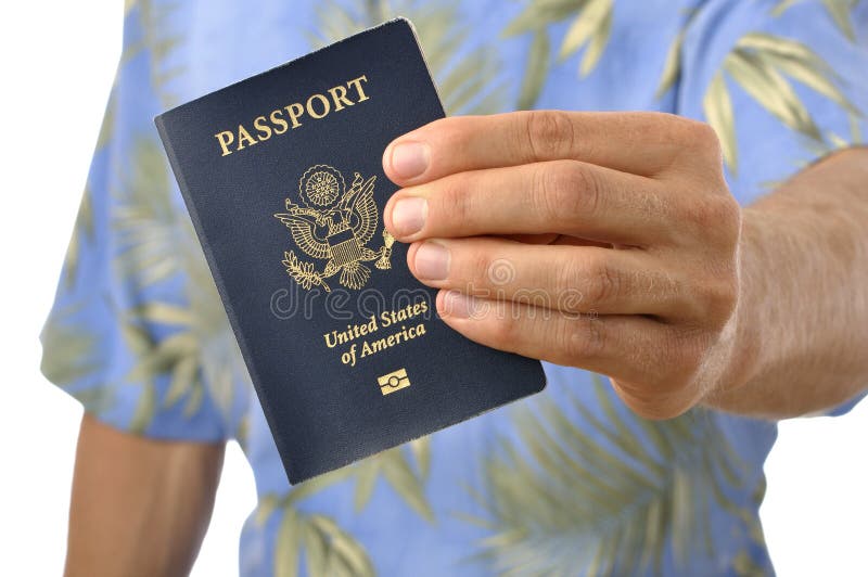 Traveler with passport royalty free stock image