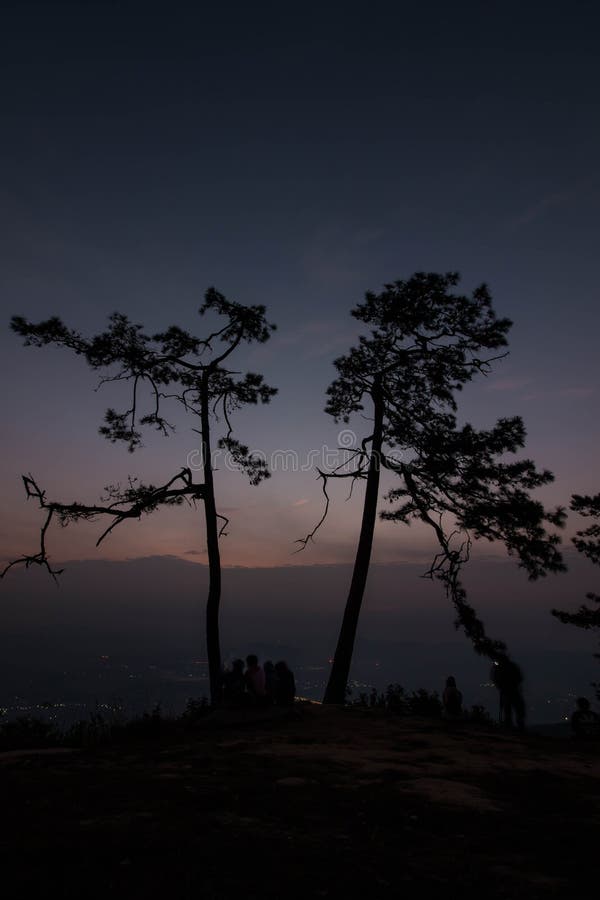 Traveler take a photo on the mountain