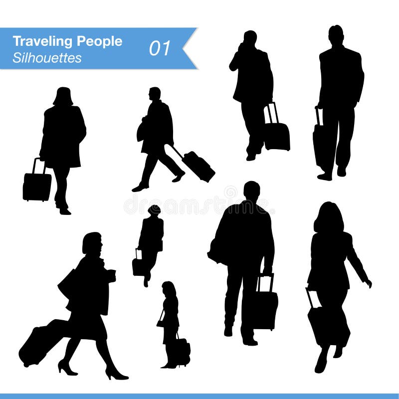 Traveling People Silhouettes royalty free illustration Traveling People Silhouettes royalty free illustration