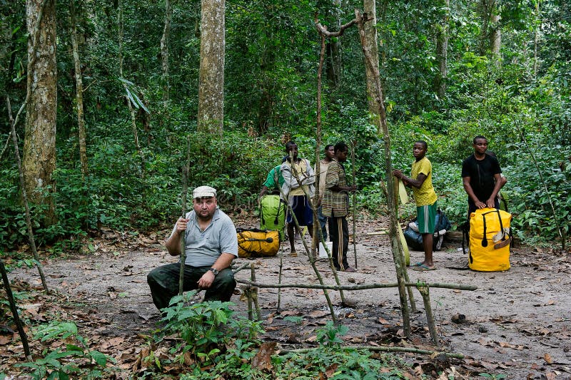 Traveller in Congo jungle