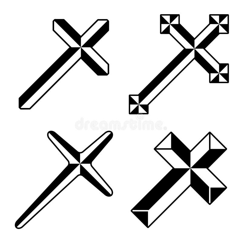 Black christian crosses - illustration for the web. Black christian crosses - illustration for the web