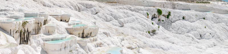 Travertine pools and terraces in Pamukkale, Turkey