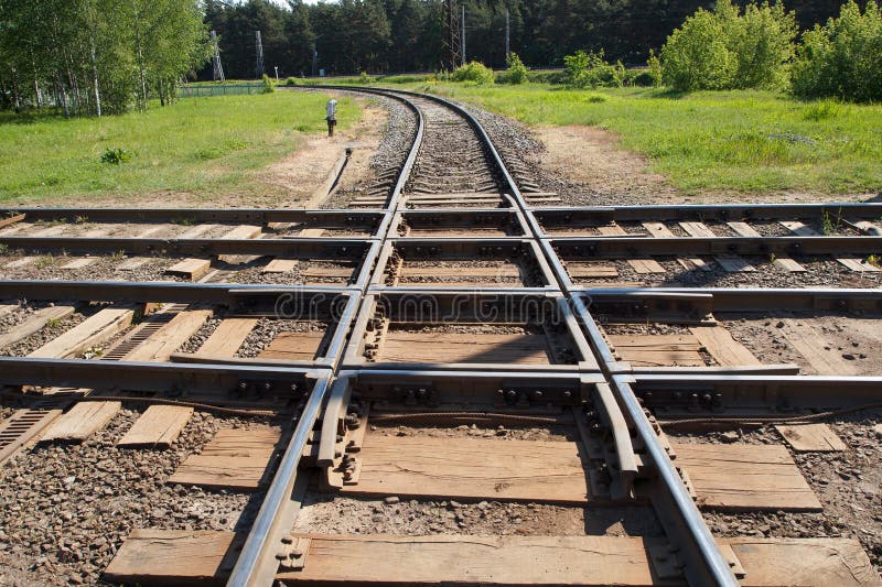 Travesía de ferrocarriles múltiple fotografía de archivo libre de regalías Travesía de ferrocarriles múltiple fotografía de archivo libre de regalías