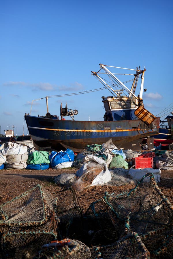 Trawler Fishing Boat Industry Hastings England Stock Image 