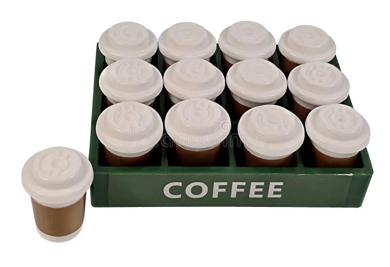 Tray of Coffee Cups royalty free stock photo