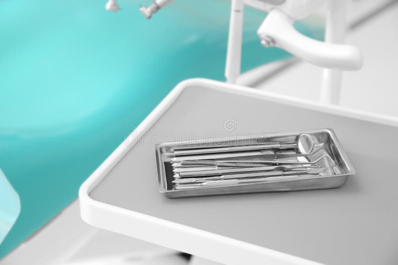 Tray Of Dental Tools stock image. Image of dentist, gauze 12539807