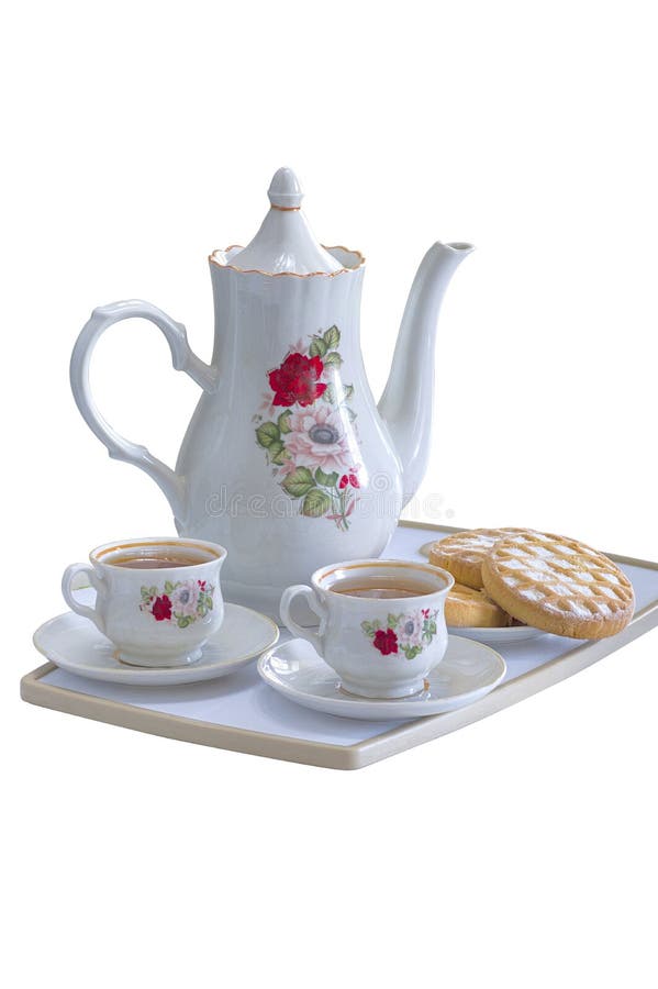 Tea and Biscuits in a Tray stock photo. Image of sweet 54211538