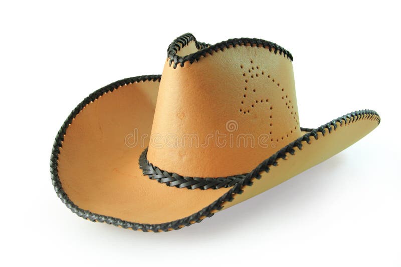 Trayectorias de recortes, sombrero de vaquero aislado en el fondo blanco imágenes de archivo libres de regalías Trayectorias de recortes, sombrero de vaquero aislado en el fondo blanco imágenes de archivo libres de regalías