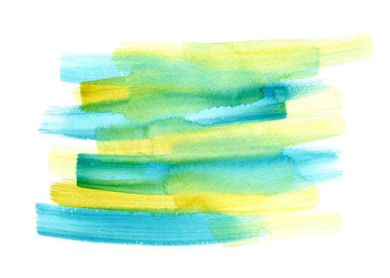 Trazos de pincel de color azul y amarillo brillante stock de ilustración