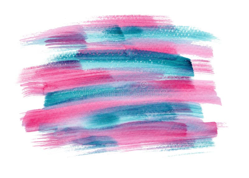 Trazos de pincel de color azul y rosa brillante ilustración del vector