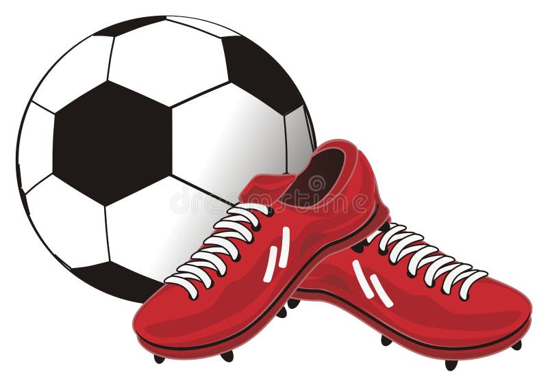 soccer ball with soccer cleats. soccer ball with soccer cleats