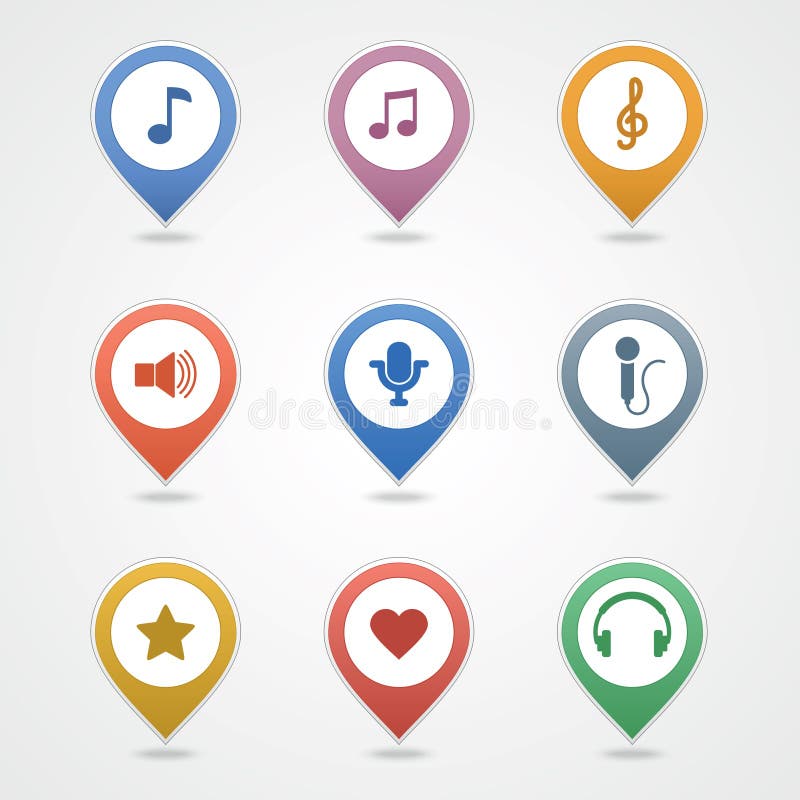 Ícone de marcadores de mapa ilustração do vetor