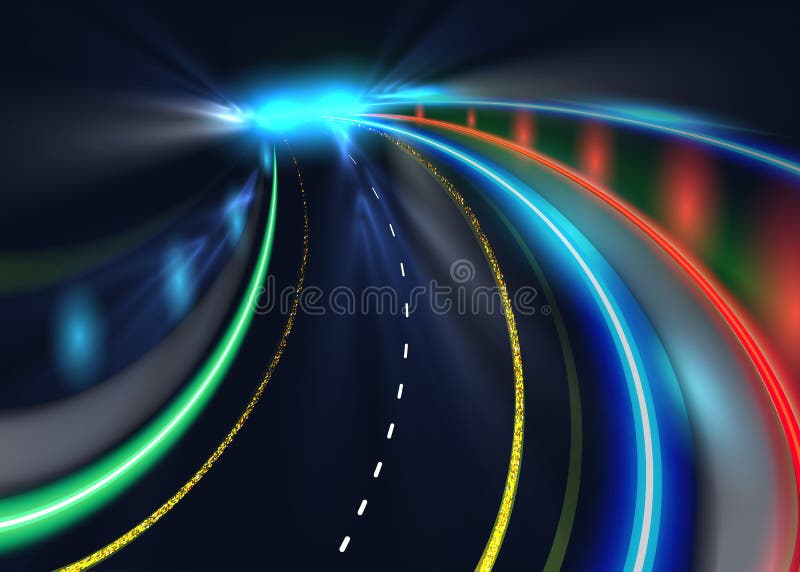 Traînées de lumière de voiture de route urbaine Fond à grande vitesse de vecteur Illumination de route avec l'illustration de mou illustration de vecteur Traînées de lumière de voiture de route urbaine Fond à grande vitesse de vecteur Illumination de route avec l'illustration de mou illustration de vecteur