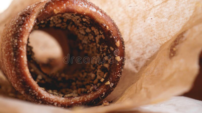 Trdelnik - traditional Czech sweet pastry sold in the streets of Prague