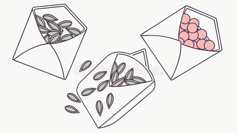 Tre buste riempite di diversi tipi di semi. progettazione vettoriale Generative AI illustrazione di stock