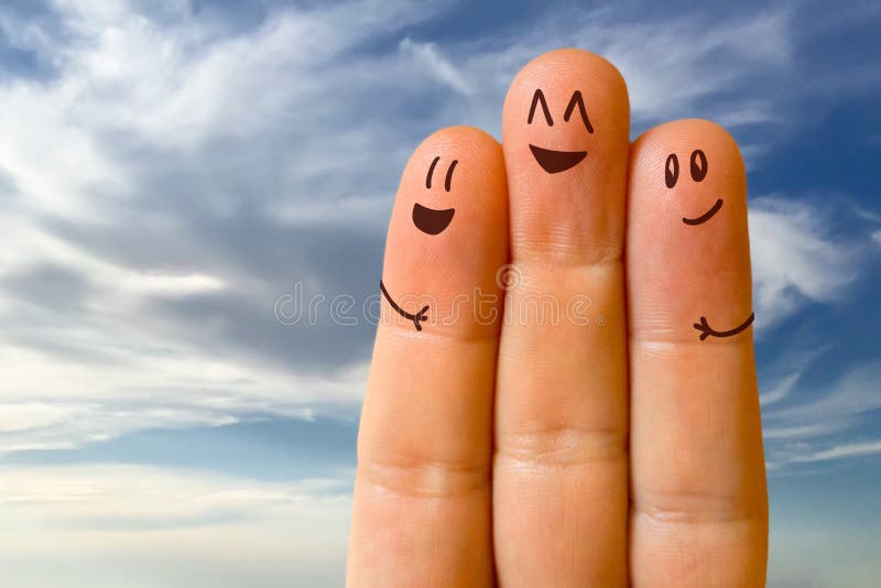 Tre dita degli amici immagine stock Tre dita degli amici immagine stock
