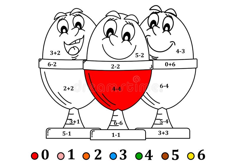 Tre färgrika le ägg i disk liksom att räkna barn vektor illustrationer Tre färgrika le ägg i disk liksom att räkna barn vektor illustrationer