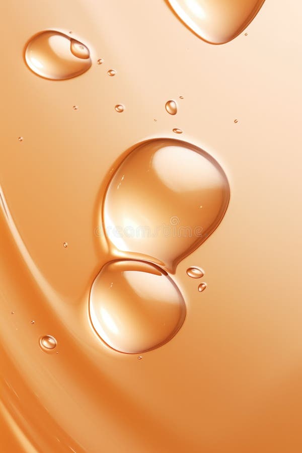 Tre gocce d'acqua su uno sfondo arancione chiaro royalty illustrazione gratis