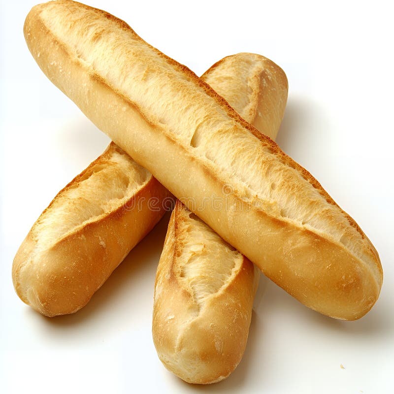 Tre nybakade baguettes perfekta för måltid vektor illustrationer