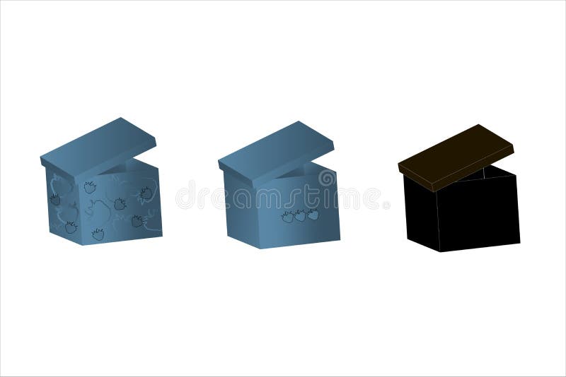 Tre presentboxar som är isolerade på vit bakgrund. royaltyfri illustrationer