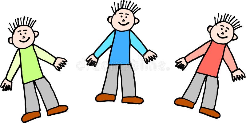 Tre ragazzi illustrazione di stock Tre ragazzi illustrazione di stock