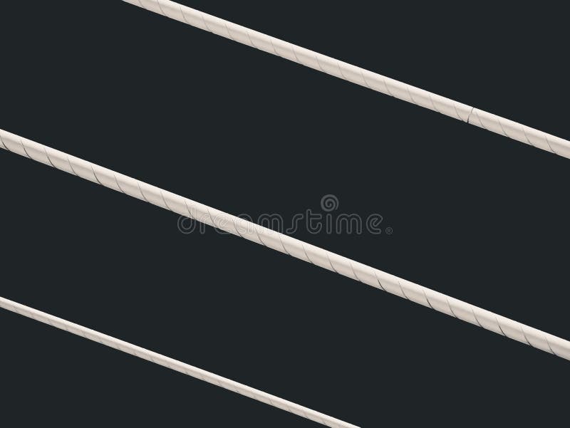 Three sidelong diagonal white metal bars or lines on black background. Abstract photography. Three sidelong diagonal white metal bars or lines on black background. Abstract photography.