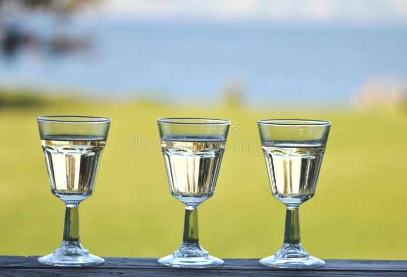 Tre vetri di vino fotografia stock libera da diritti Tre vetri di vino fotografia stock libera da diritti