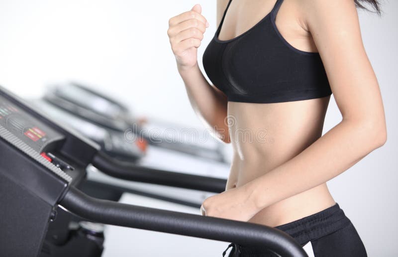 On the treadmill stock photo. Image of women, clothing 29503326