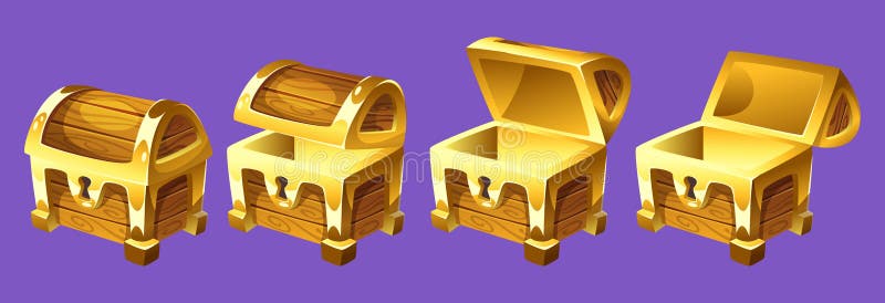 Treasure Chest for Animation Stock Vector - Illustration of luck,  isometric: 104206409