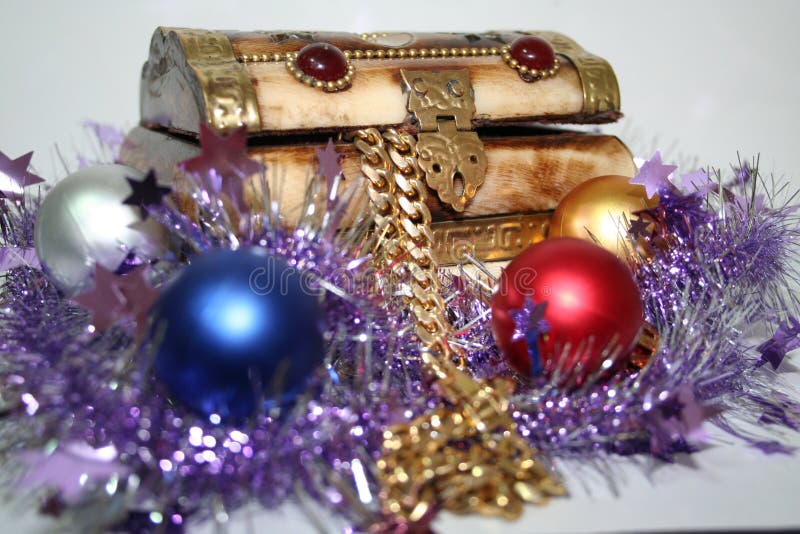 Treasure chest and gifts stock image. Image of bone, presents 404269