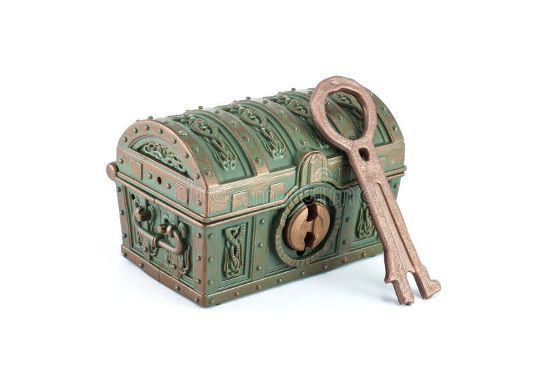 A treasure chest and key stock photo. Image of antique 40075706