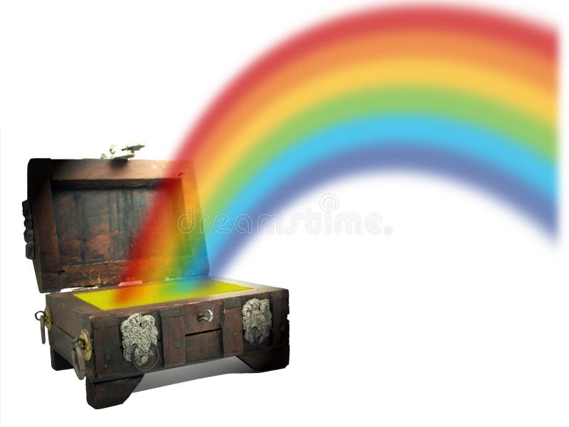 Treasure Chest with Rainbow Stock Photo Image of treasure, rainbow