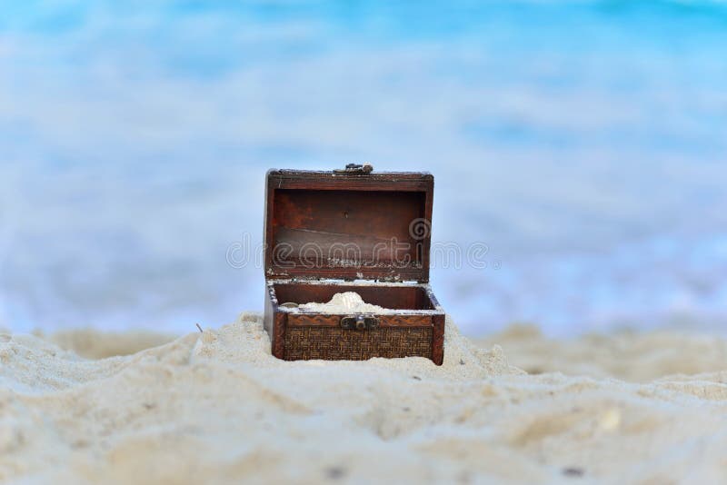 Treasure in the sand stock photo. Image of smile, focus 48809236