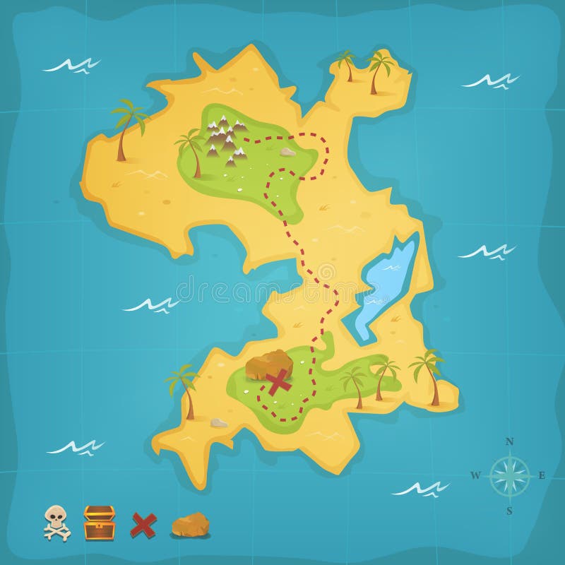 Treasure Island And Pirate Map stock illustration Treasure Island And Pirate Map stock illustration
